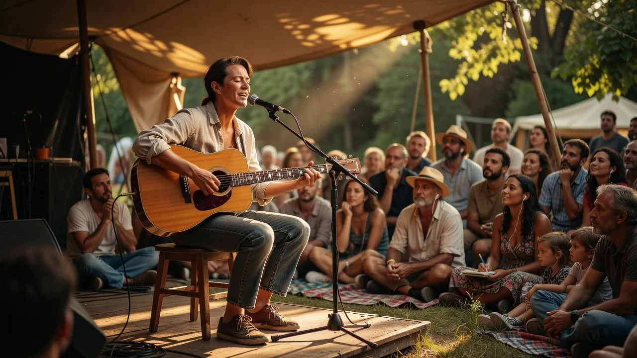 Intimate acoustic stage performance at Joyful Craft Space